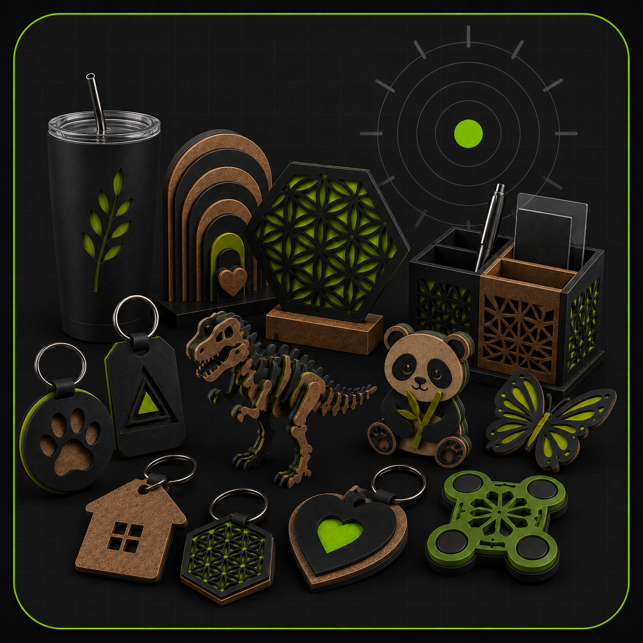 Produtos em MDF preparados para venda em marketplace